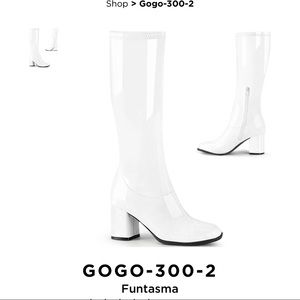 Funtasma Pleasers White GoGo boots